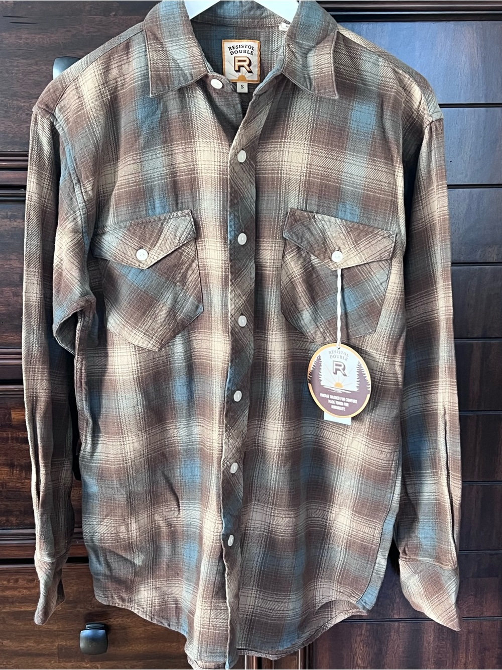 Men's size small- Resistol Double R Men's Plaid Flannel Button-down